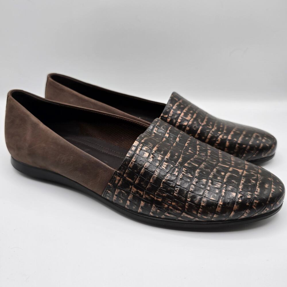 Ecco Touch brown leather ballerina flat euro size 41 slip on loafer 10/10.5